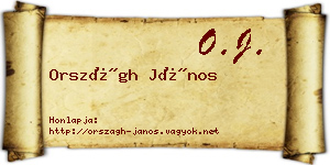 Országh János névjegykártya