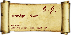 Országh János névjegykártya