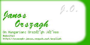 janos orszagh business card